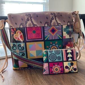 Cute Consuela snake print cross body bag + wallet